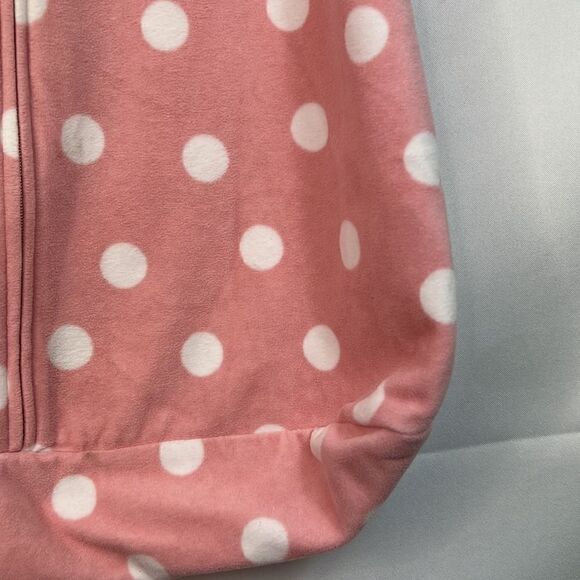Carter’s Pink and White Fleece Sleep Sack 3-6 months EUC Bunny - Picture 5 of 12